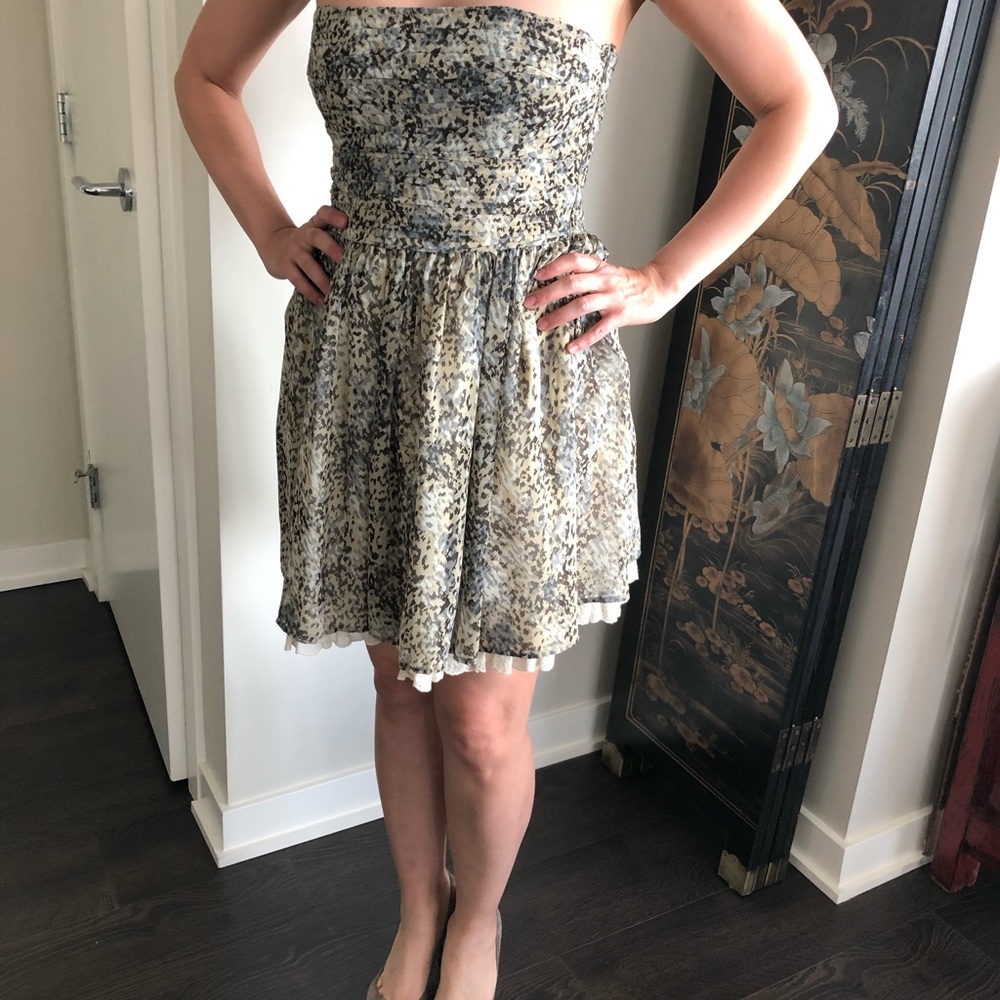 Mango Strapless Animal Print Dress